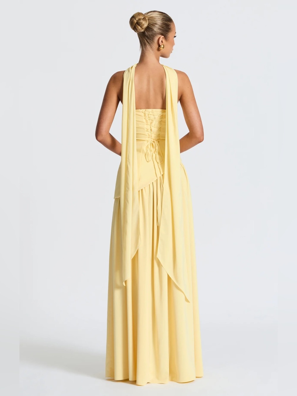 New BabyBoo Women MALIYAH MAXI DRESS LEMON Size Medium - Picture 4 of 16